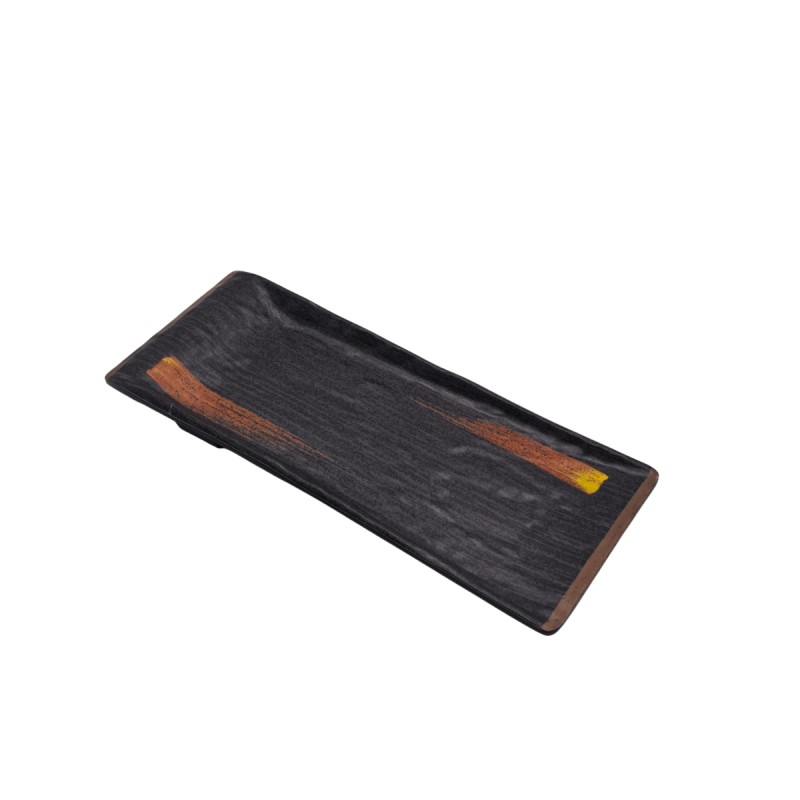 Plato Rectangular diseño de piedra melamina 12,5"