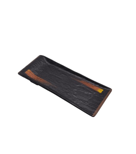 Plato Rectangular diseño de piedra melamina 12,5"