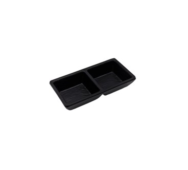Plato de dos compartimentos para Salsa con Textura de Piedra Melamina 6"