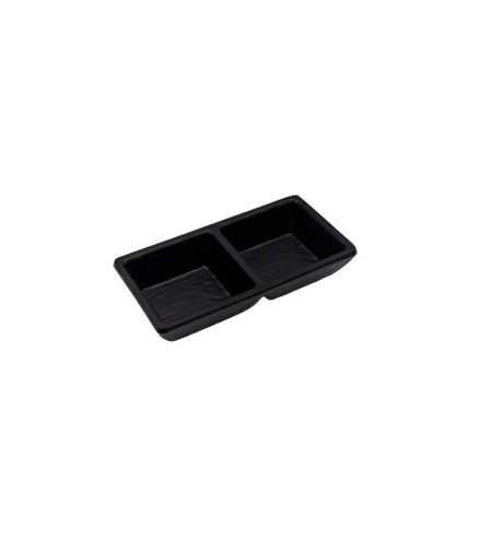 Plato de dos compartimentos para Salsa con Textura de Piedra Melamina 6"