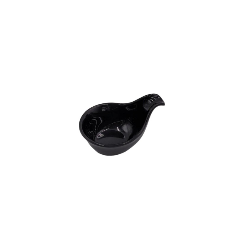Platillo Negro en Forma de Gancho de Melamina 12x8.2x6.2 CM