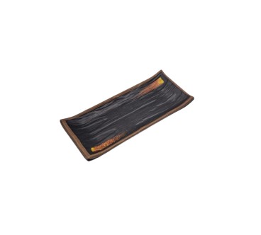 Plato rectangular con diseño de piedra melamina 8.25" 22.5x9.7x3 CM
