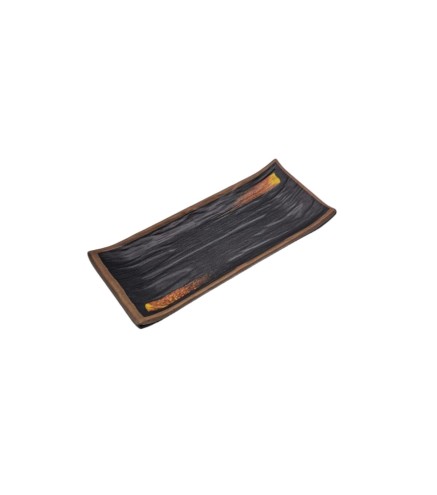 Plato rectangular con diseño de piedra melamina 8.25" 22.5x9.7x3 CM