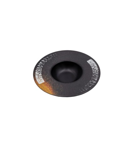 Cuenco forma sombrero con diseño de Piedra negra y dorado melamina 8,8" 21.8x4CM