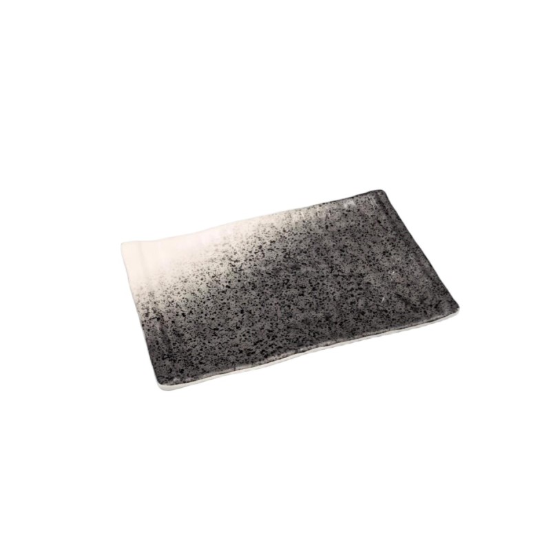 Plato rectangular color blanco grisáceo melamina 9,5" 24.5x15.5x2.6CM