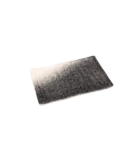 Plato rectangular color blanco grisáceo melamina 9,5" 24.5x15.5x2.6CM