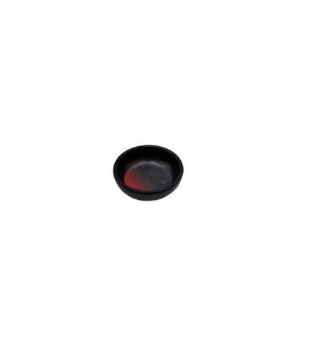 Plato para salsa redondo rojo y negro melamina 3" 7.2x3CM