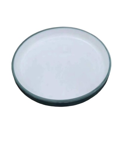 Plato redondo apilable exterior verde oscuro interior blanco melamina 7.5" 19x2.5CM