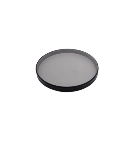 Plato redondo apilable bordes rectos exterior negro interior gris claro melamina 7.5" 19x2.5CM