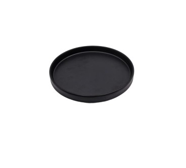 Plato redondo apilable borde recto negro sólido melamina 7,5" 19x2.5CM