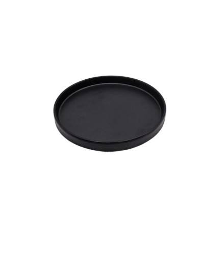Plato redondo apilable borde recto negro sólido melamina 7,5" 19x2.5CM