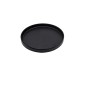 Plato redondo apilable borde recto negro sólido melamina 7,5" 19x2.5CM