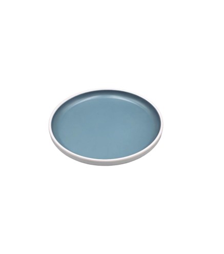 Plato redondo blanco por fuera azul por dentro melamina 7,5" 18.7x2.5CM