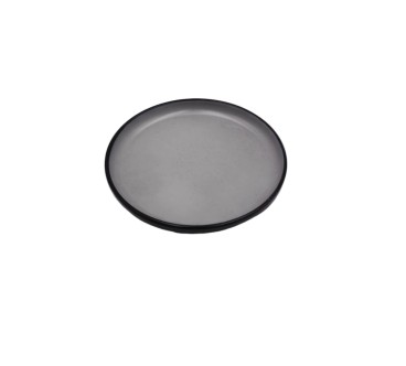 Plato redondo negro por fuera gris claro por dentro melamina 7,5" 18.7x2.5CM