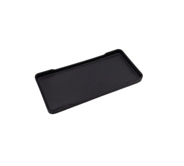 Plato rectangular con muesca negro puro melamina 8/9.8"