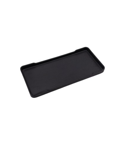 Plato rectangular con muesca negro puro melamina 8/9.8"