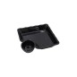 Plato cuadrado con rejilla negro melamina 18.6x17.4x3.8CM