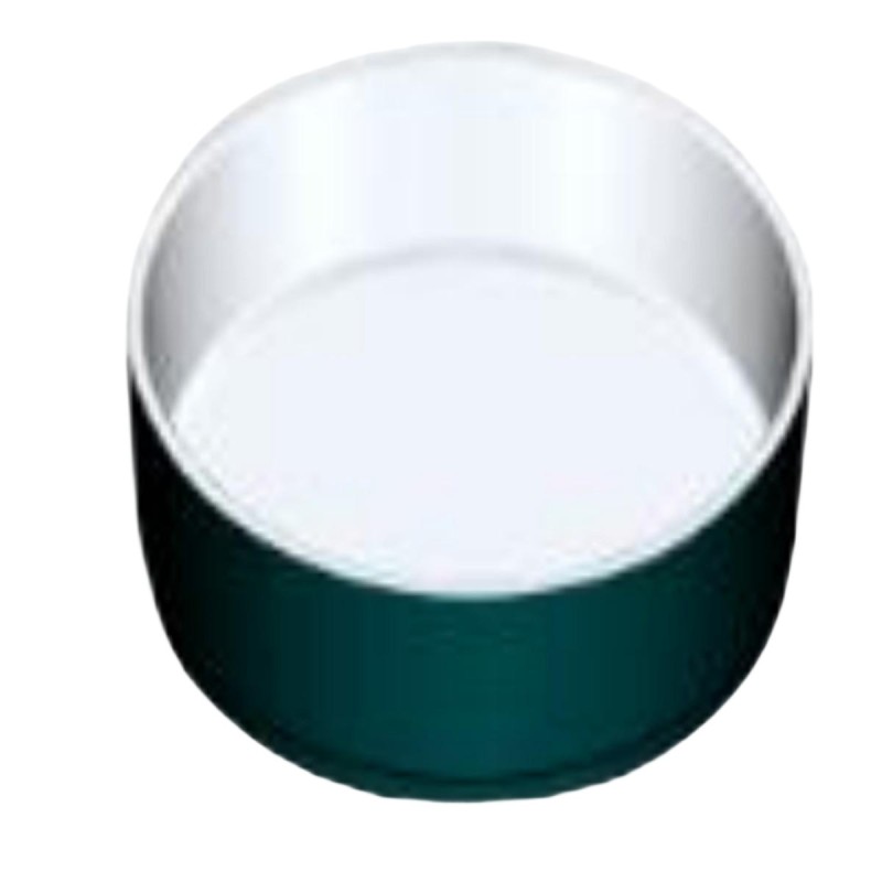 Cuenco redondo exterior verde oscuro interior blanco acabado esmerilado melamina 5" 12.8x4.4CM
