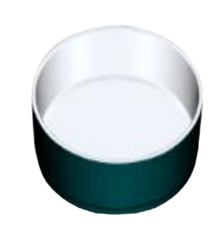 Cuenco redondo exterior verde oscuro interior blanco acabado esmerilado melamina 5" 12.8x4.4CM