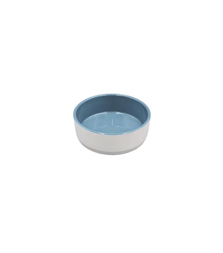 Cuencoredondo exterior blanco interior azul acabado esmerilado melamina 5", 12.8x4.4CM