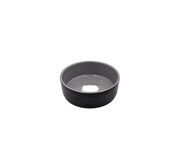 Cuenco redondo exterior negro interior gris claro acabado mate melamina 5" 12.8x4.4CM