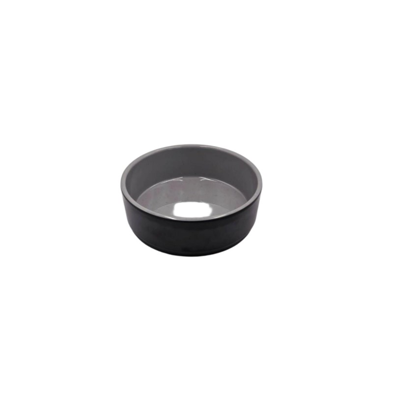 Cuenco redondo exterior negro interior gris claro acabado mate melamina 5" 12.8x4.4CM