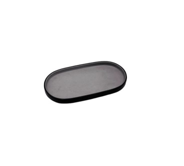 Plato ovalado negro por fuera gris claro por dentro melamina 9,4" 23.7x12.2x1.9CM