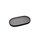 Plato ovalado negro por fuera gris claro por dentro melamina 9,4" 23.7x12.2x1.9CM