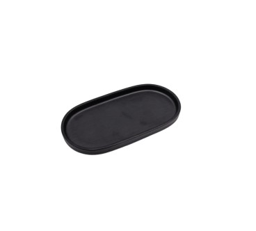 Plato ovalado negro puro melamina 9,4" 23.7x12.2x1.9CM