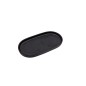 Plato ovalado negro puro melamina 9,4" 23.7x12.2x1.9CM