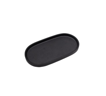 Plato de melamina ovalado negro puro 20 x 10,8 x 1,6 cm