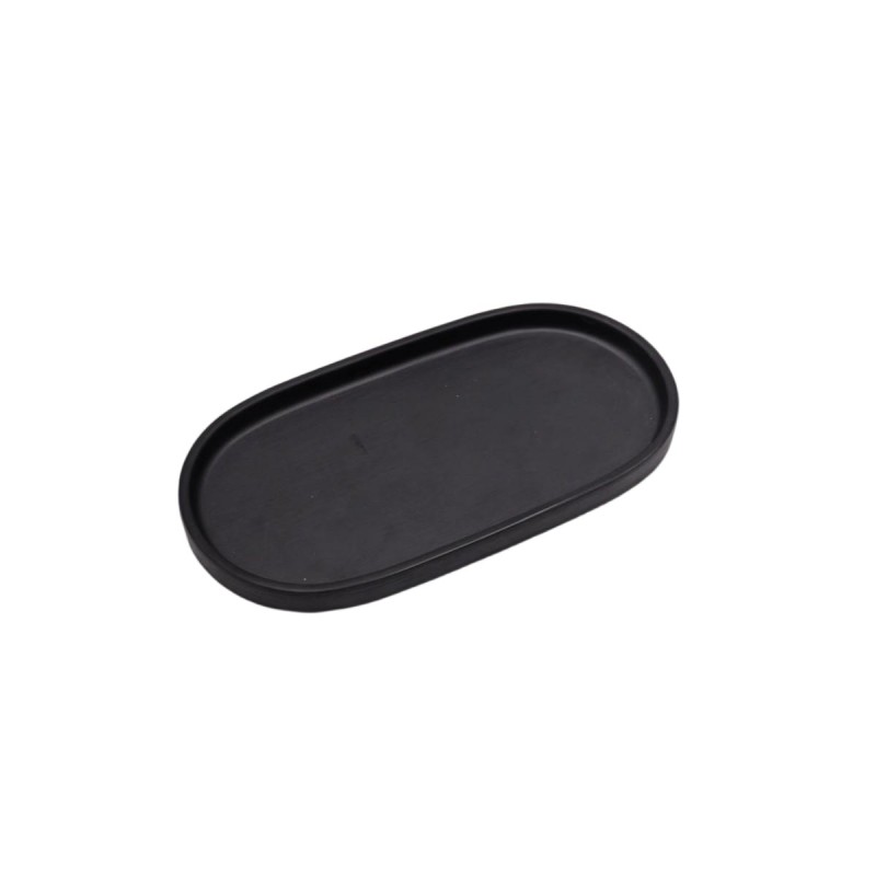 Plato de melamina ovalado negro puro 20 x 10,8 x 1,6 cm