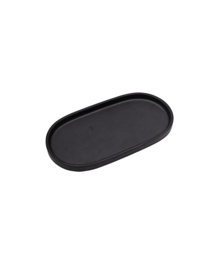 Plato de melamina ovalado negro puro 20 x 10,8 x 1,6 cm