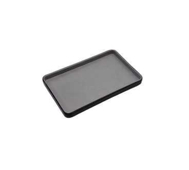 Plato de melamina rectangular efecto roca bicolor gris-negra 19 x 12,2 x 2 cm