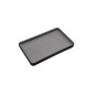 Plato de melamina rectangular efecto roca bicolor gris-negra 19 x 12,2 x 2 cm