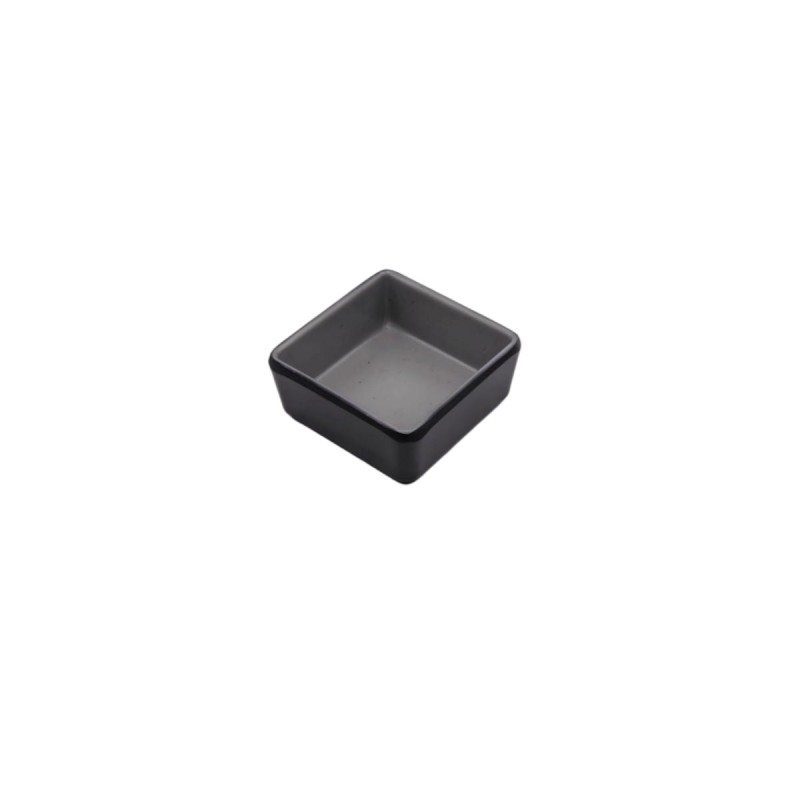 Plato de melamina monocompartimental efecto roca bicolor gris-negro 6,5 x 2,7 cm