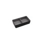 Plato de melamina de dos compartimentos efecto roca bicolor gris-negra 11,5 x 6,5 x 2,7 cm