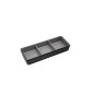 Plato de melamina de tres compartimentos efecto roca bicolor gris-negro 16,8 x 6,5 x 2,7 cm