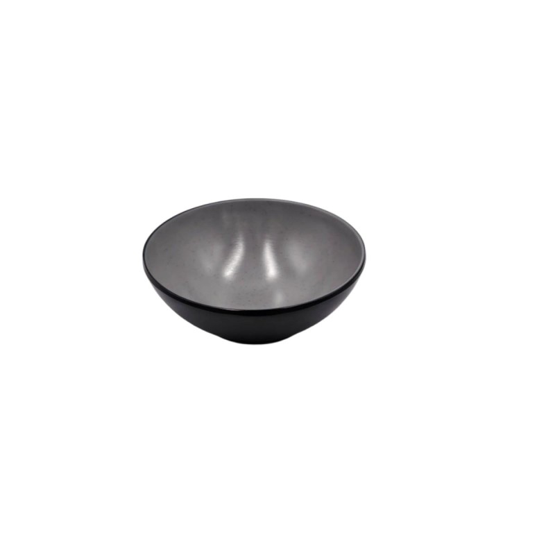 Cuenco de melamina redondo bicolor gris-negro 15 x 5,5cm
