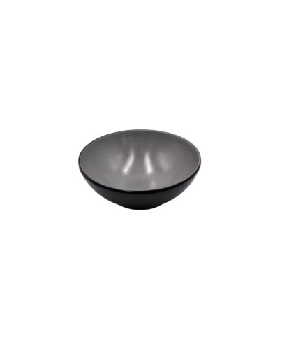 Cuenco de melamina redondo bicolor gris-negro 15 x 5,5cm