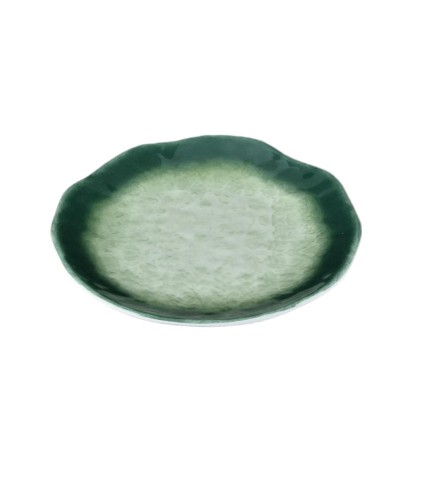 Plato de melamina de encaje con diseño de piedra verde 20 x 20 x 2.7 cm