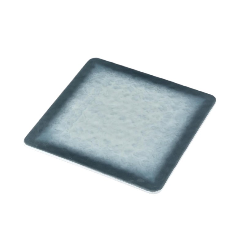 Plato de melamina cuadrado con diseño de piedra azul 25.3 x 25.3 x 1.6 cm