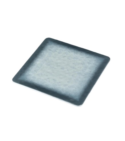 Plato de melamina cuadrado con diseño de piedra azul 25.3 x 25.3 x 1.6 cm