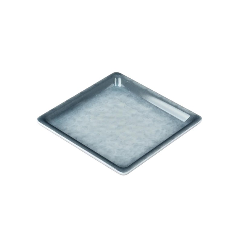 Plato melamina cuadrado azul efecto piedra 18,8 x 18,8 cm Plato melamina cuadrado azul efecto piedra 18,8 x 18,8 cm