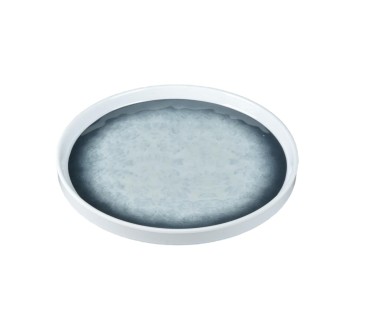 Plato redondo de melamina azul efecto piedra 20,6 x 2 cm