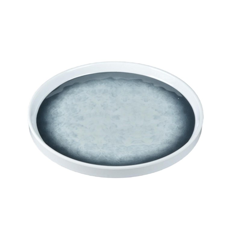 Plato redondo de melamina azul efecto piedra 20,6 x 2 cm Plato redondo de melamina azul efecto piedra 20,6 x 2 cm