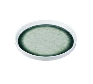 Plato melamina redondo verde efecto piedra 20,6 cm
