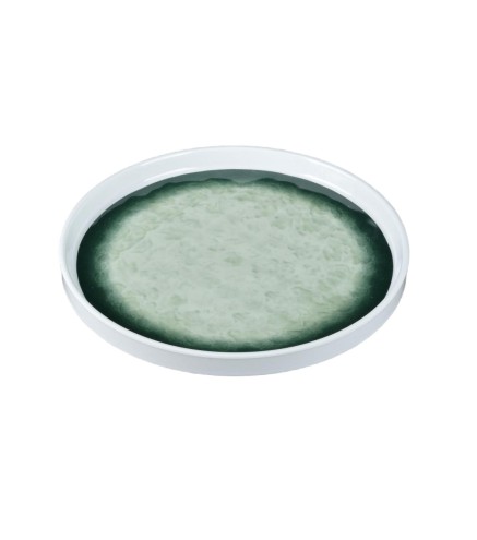 Plato melamina redondo verde efecto piedra 20,6 cm
