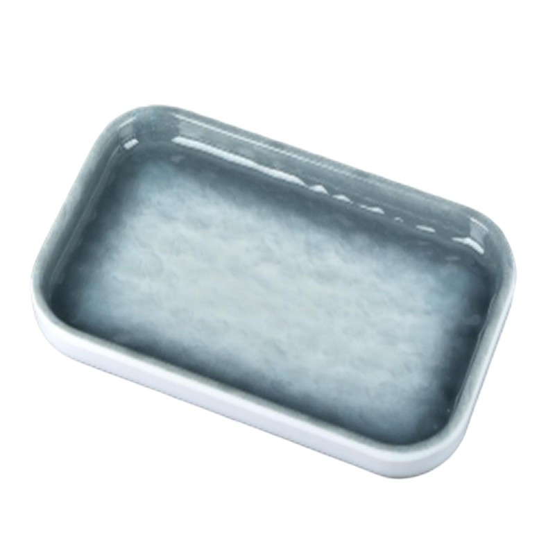 Plato melamina rectangular azul efecto piedra 20,2 cm Plato melamina rectangular azul efecto piedra 20,2 cm