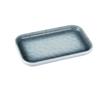 Plato melamina rectangular azul efecto piedra 24,6 x 15 x 2 cm